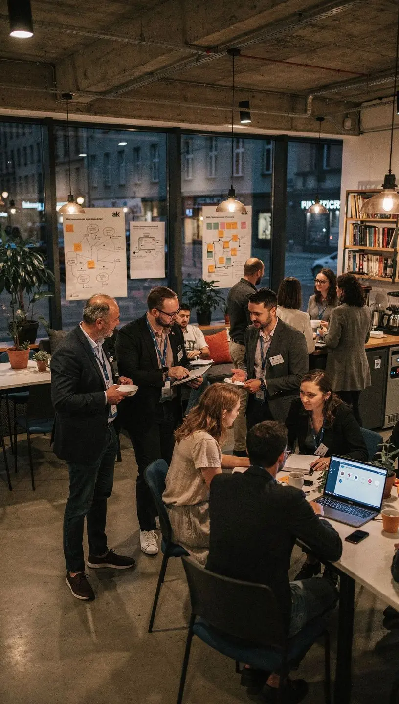 Community members discussing feedback from recent events.