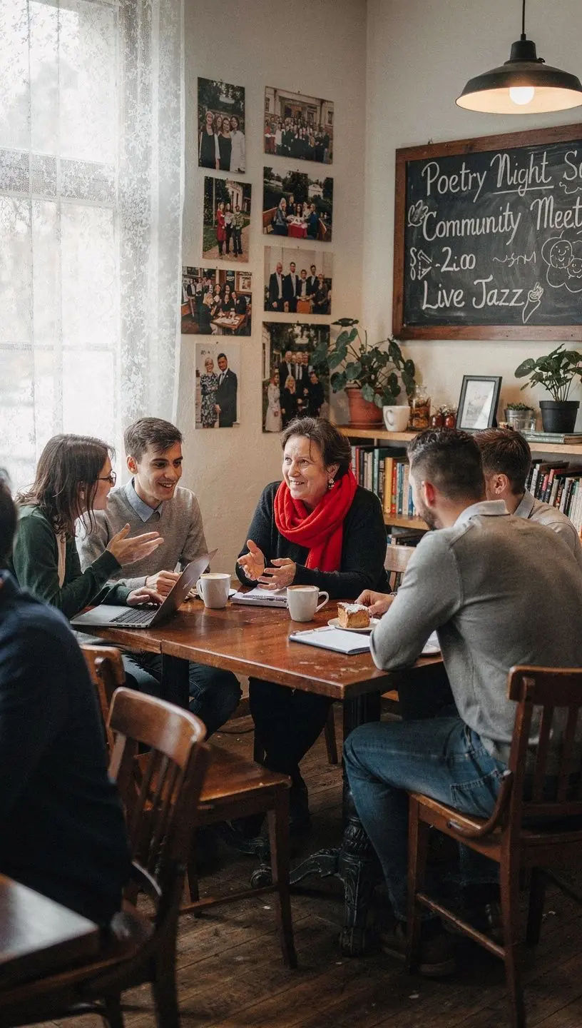 Community members networking at a local event.